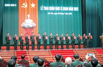 Quân khu 9 tổ chức Lễ trao quân hàm sĩ quan năm 2025