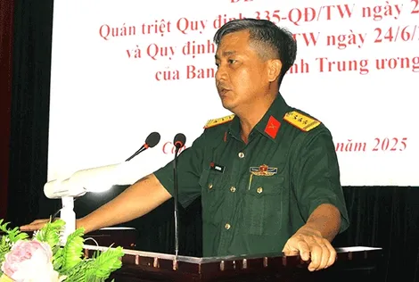 Quán triệt quy định chức năng, nhiệm vụ đảng bộ cơ sở ban chỉ huy phòng thủ khu vực