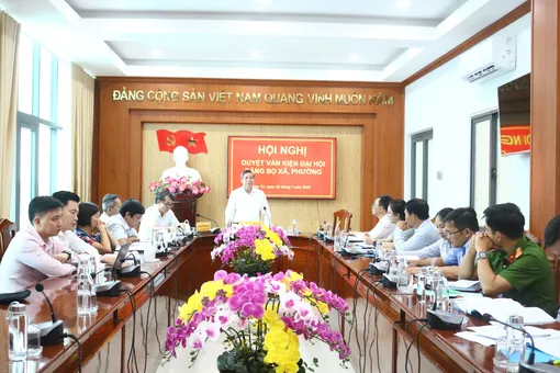 Lãnh đạo thành phố góp ý dự thảo văn kiện đại hội đảng bộ của xã Hòa Tú, xã Ngọc Tố và xã Gia Hòa