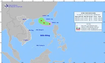 Vùng áp thấp trên Bắc Biển Đông đã mạnh lên thành áp thấp nhiệt đới