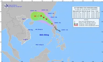 Áp thấp nhiệt đới vào Biển Đông, có khả năng mạnh lên thành bão