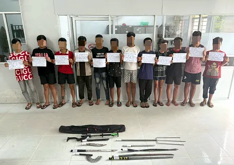 Ngăn chặn kịp thời nhóm thanh thiếu niên mang hung khí gây mất an ninh trật tự