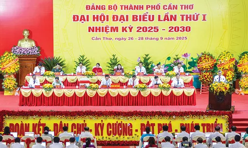 Hôm nay, Đại hội đại biểu Đảng bộ TP Cần Thơ lần thứ I, nhiệm kỳ 2025-2030 khai mạc trọng thể phiên làm việc chính thức