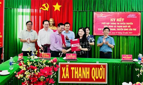 Báo và Phát thanh, Truyền hình Cần Thơ ký kết phối hợp thông tin tuyên truyền với UBND xã Thạnh Quới