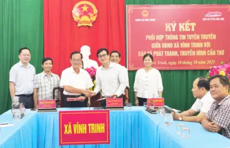 Báo và Phát thanh, Truyền hình Cần Thơ ký kết phối hợp thông tin tuyên truyền với UBND xã Vĩnh Trinh