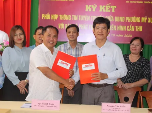 Báo và Phát thanh, Truyền hình Cần Thơ ký kết hợp đồng tuyên truyền với phường Mỹ Xuyên