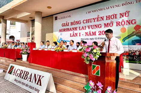 Khai mạc giải Bóng chuyền hơi nữ Agribank Lai Vung Đồng Tháp mở rộng