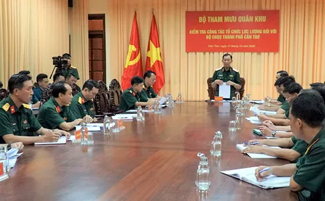 Quân khu 9 kiểm tra công tác tổ chức lực lượng tại Bộ Chỉ huy Quân sự TP Cần Thơ