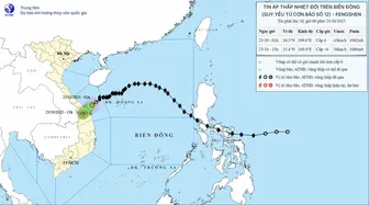 Bão số 12 suy yếu, hướng về đất liền Đà Nẵng đến Quảng Ngãi