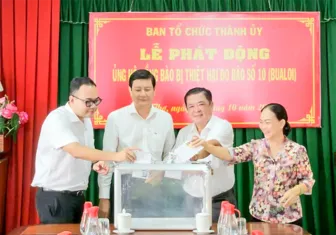 Ban Tổ chức Thành ủy phát động ủng hộ đồng bào bị thiệt hại do bão số 10