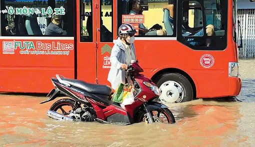 Đảm bảo hoạt động phương tiện công cộng ứng phó triều cường Đảm bảo hoạt động phương tiện công cộng ứng phó triều cường