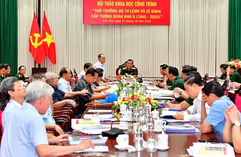 Hội thảo khoa học công trình “Thủ trưởng Bộ Tư lệnh và sĩ quan cấp tướng Quân khu 9 (1945-2025)” Hội thảo khoa học công trình “Thủ trưởng Bộ Tư lệnh và sĩ quan cấp tướng Quân khu 9 (1945-2025)”