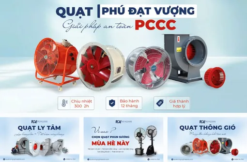 Quạt Phú Đạt Vượng đảm bảo dòng quạt hướng trục thông gió hiệu quả cao