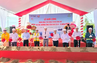 Khởi công hạng mục thi công tuyến ống bờ thuộc Dự án đường ống dẫn khí lô B - Ô Môn
