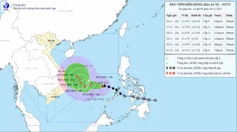 Bão số 15 di chuyển chậm, cách đảo Song Tử Tây khoảng 280 km
