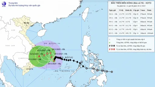 Bão số 15 giảm cấp và suy yếu dần