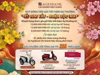 Tham gia chương trình "Tết sum vầy - Nhận lộc may" cùng Agribank Hậu Giang