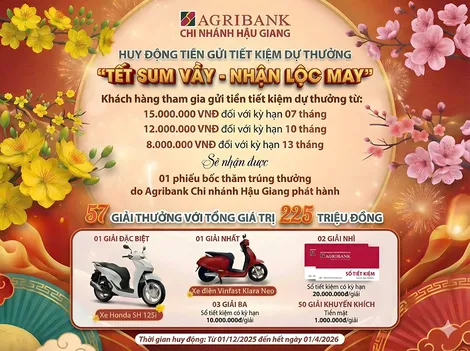 Tham gia chương trình "Tết sum vầy - Nhận lộc may" cùng Agribank Hậu Giang