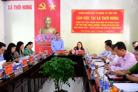 Lãnh đạo thành phố làm việc với xã Thới Hưng và Nhơn Ái