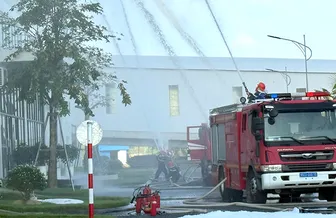 Thực tập phương án chữa cháy tại Nhà máy điện rác Hậu Giang