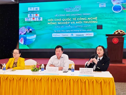 Hội chợ triển lãm quốc tế công nghệ nông nghiệp và môi trường (VietAgros 2026) được tổ chức tại TP Cần Thơ