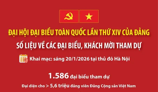Đại hội Đảng XIV: Số liệu về các đại biểu, khách mời dự Đại hội