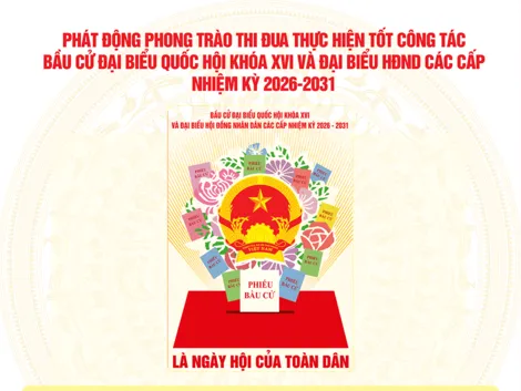 [INFOGRAPHICS] Phát động phong trào thi đua thực hiện tốt công tác bầu cử đại biểu Quốc hội khóa XVI và đại biểu HĐND các cấp nhiệm kỳ 2026-2031