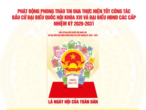 [INFOGRAPHICS] Phát động phong trào thi đua thực hiện tốt công tác bầu cử đại biểu Quốc hội khóa XVI và đại biểu HĐND các cấp nhiệm kỳ 2026-2031