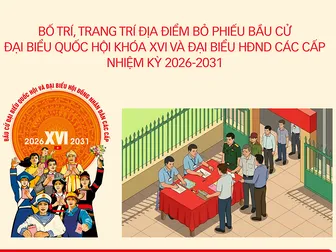 [INFOGRAPHICS] Bố trí, trang trí địa điểm bỏ phiếu bầu cử Đại biểu Quốc hội khóa XVI và đại biểu HĐND các cấp nhiệm kỳ 2026-2031
