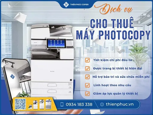 Thiên Phúc Copier cho thuê máy photocopy uy tín, hỗ trợ tận nơi