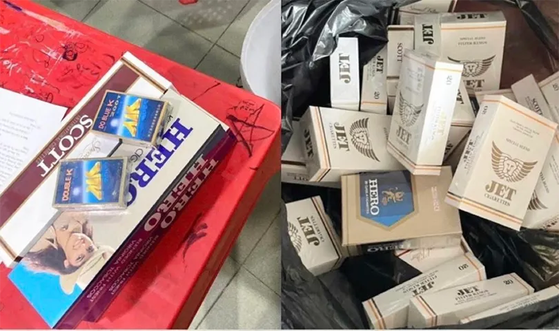 Công an xã Nhu Gia phát hiện, tạm giữ trên 1.500 bao thuốc lá điếu nhập lậu