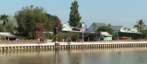 Đoạn sạt lở kênh Cái Sắn đã được khắc phục