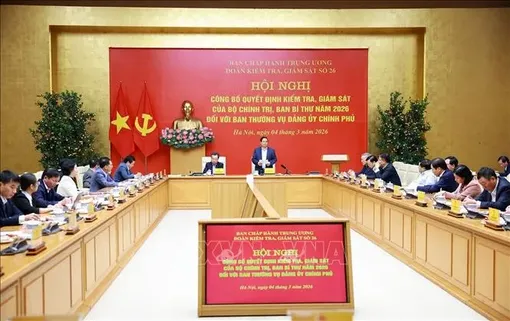 Công bố quyết định của Bộ Chính trị, Ban Bí thư kiểm tra, giám sát Đảng ủy Chính phủ