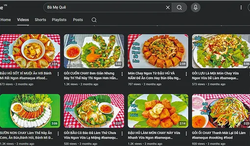Các kênh ẩm thực chay có nội dung phong phú, ý nghĩa