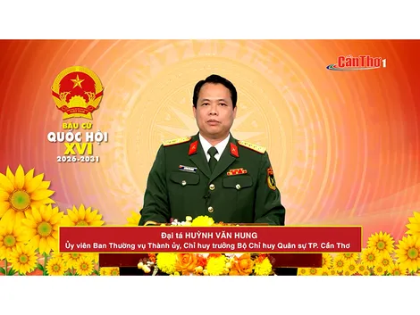 Đại tá Huỳnh Văn Hung - Ủy viên Ban Thường vụ Thành ủy, Chỉ huy trưởng Bộ Chỉ huy Quân sự TP. Cần Thơ