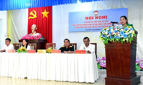 Ứng cử viên đại biểu HĐND TP Cần Thơ tiếp xúc cử tri xã Lai Hòa và phường Vĩnh Phước