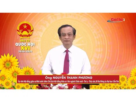 Ông Nguyễn Thanh Phương – Ủy viên Hội đồng giáo sư Nhà nước kiêm Chủ tịch Hồi đồng Giáo sư liên ngành Chăn nuôi – Thú y – Thủy sản; Bí thư Đảng ủy Đại học Cần Thơ