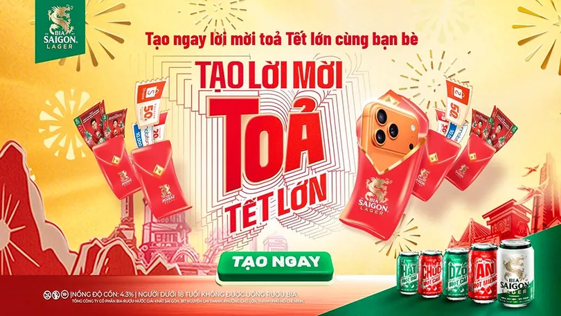 Từ hàng triệu lì xì đến vô vàn lời mời: Bia Saigon cùng hành trình lan tỏa một cái 