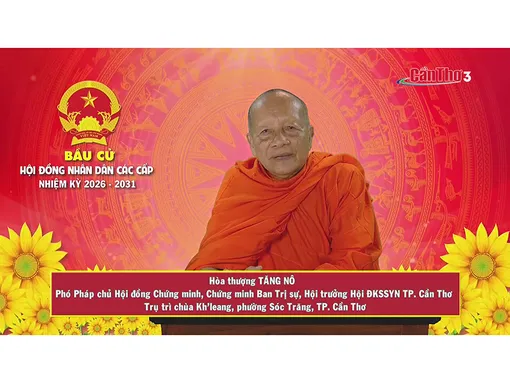 Hòa thượng Tăng Nô – Phó Pháp chủ Hội đồng Chứng minh, Chứng minh Ban Trị sự, Hội trưởng Hội ĐKSSYN TP. Cần Thơ, Trụ trì Chùa Kh’leang, phường Sóc Trăng, TP. Cần Thơ