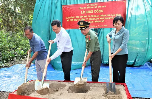 Công an TP Cần Thơ khởi công xây dựng 1.000 căn nhà