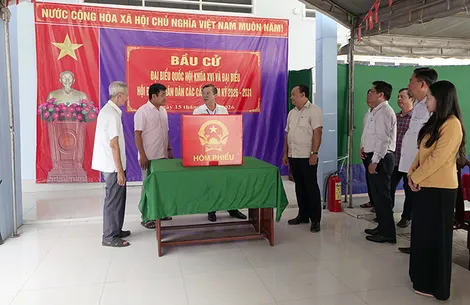 Lãnh đạo TP Cần Thơ kiểm tra công tác bầu cử tại phường Ô Môn và phường Thới Long