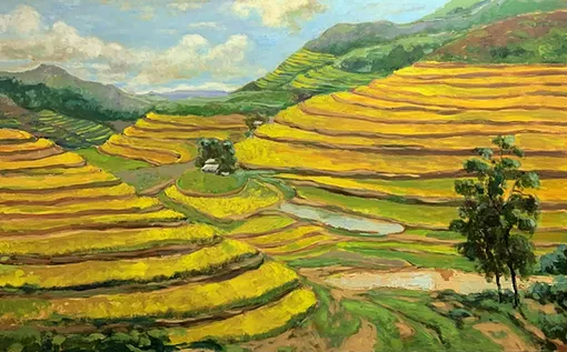 Tranh phong cảnh làng quê: Khoảng lặng bình yên giữa phố thị