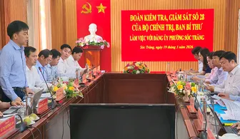 Đoàn kiểm tra, giám sát số 28 của Bộ Chính trị làm việc với Đảng ủy phường Sóc Trăng
