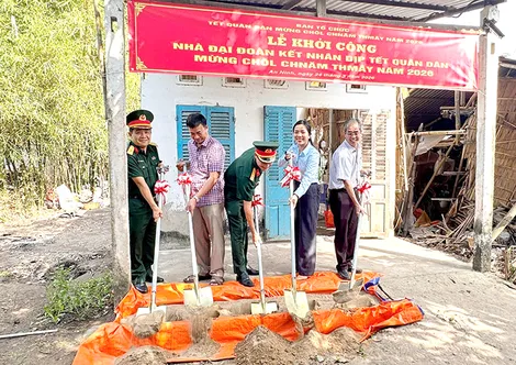 Khởi công xây dựng 3 căn nhà Đại đoàn kết trong các hoạt động Tết Quân dân, mừng Chôl Chnăm Thmây
