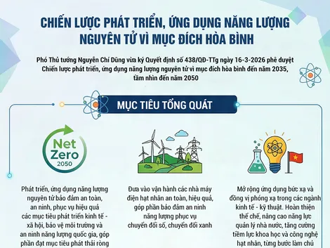 [INFOGRAPHICS] Chiến lược phát triển, ứng dụng năng lượng nguyên tử vì mục đích hòa bình