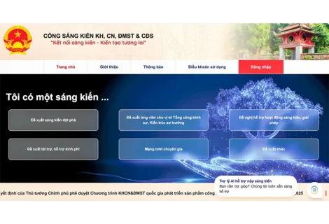 Cổng Sáng kiến khoa học và công nghệ tiếp nhận 45 sáng kiến đột phá