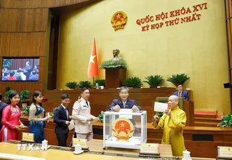 Thông qua Nghị quyết bầu ông Trần Thanh Mẫn làm Chủ tịch Quốc hội khóa XVI