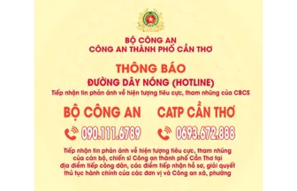 Thông báo đường dây nóng tiếp nhận tiêu cực trong lực lượng công an