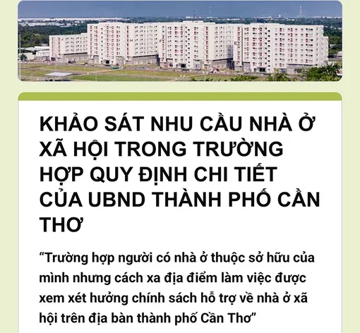 Khảo sát nhu cầu nhà ở xã hội cho người có nhà ở nhưng cách xa địa điểm làm việc