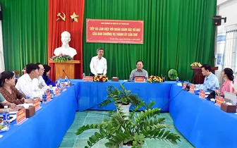 Đoàn giám sát số 602 của Ban Thường vụ Thành ủy Cần Thơ làm việc với Ban Thường vụ Đảng ủy xã Thuận Hòa